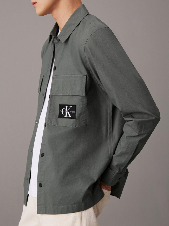 Chemise cargo overshirt gris homme - Calvin Klein Jeans