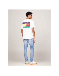 T-shirt regular logo imprimé dos écru homme - Tommy Jeans