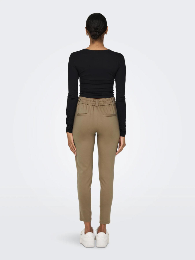 Pantalon pop trash life easy beige femme - Only