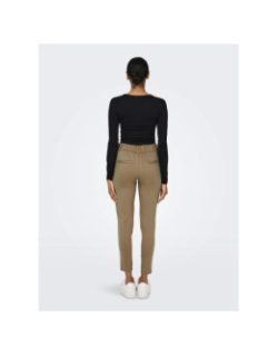 Pantalon pop trash life easy beige femme - Only