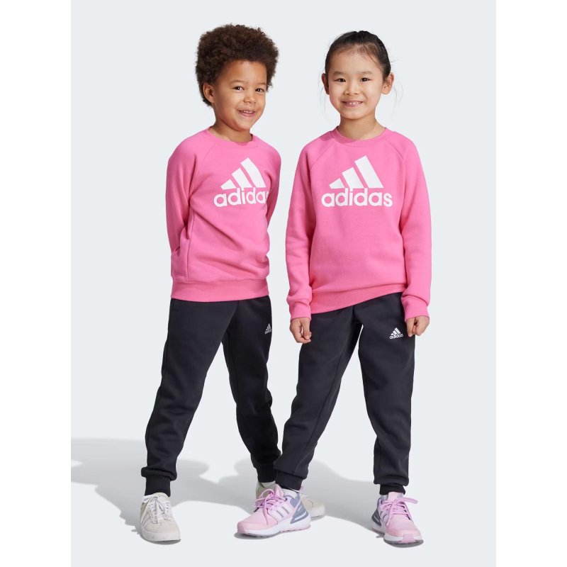 Ensemble sweat jogging lk bos rose noir fille Adidas wimod