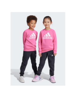 Ensemble sweat jogging lk bos rose noir fille - Adidas