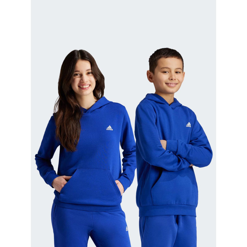 Sweat à capuche uni logo bleu enfant - Adidas