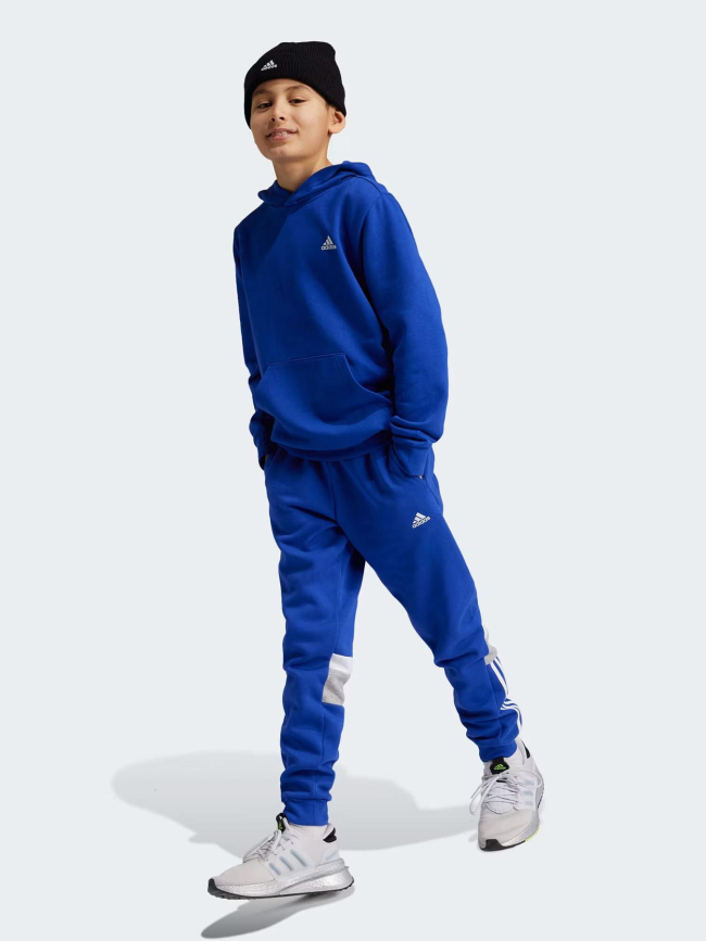 Sweat à capuche uni logo bleu enfant - Adidas