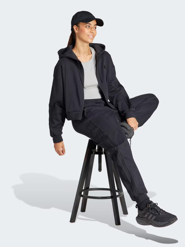 Ensemble sweat zippé jogging noir femme - Adidas