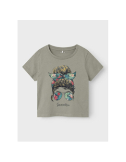 T-shirt summer farine kaki fille - Name it