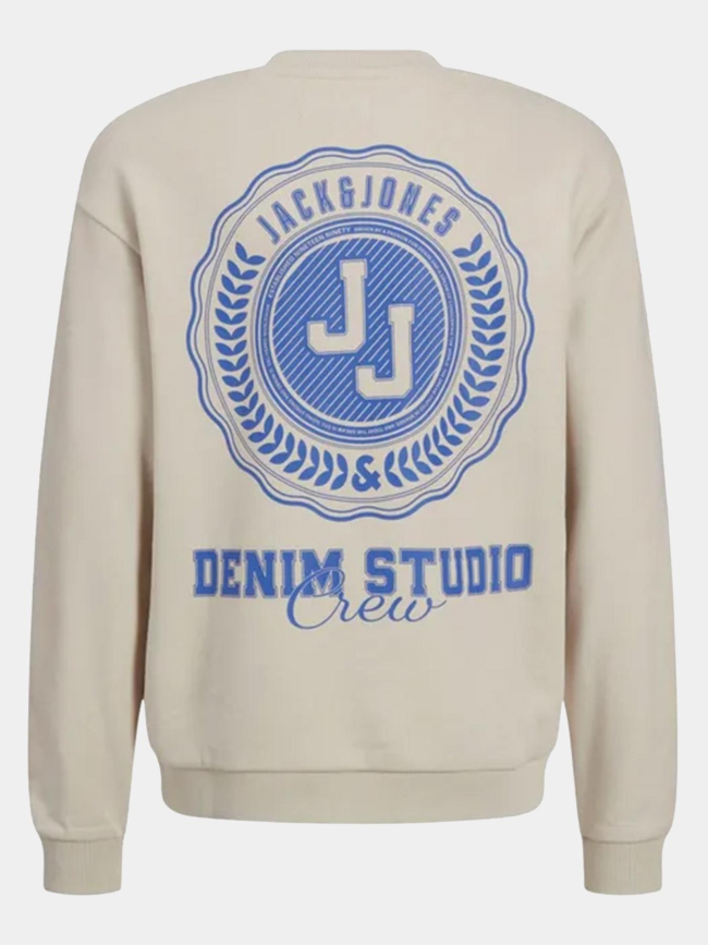 Sweatshirt styd loose graphic beige garçon - Jack & Jones