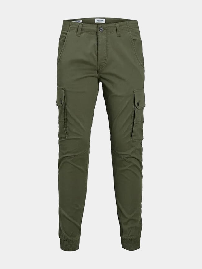 Pantalon cargo paul warner kaki garçon - Jack & Jones