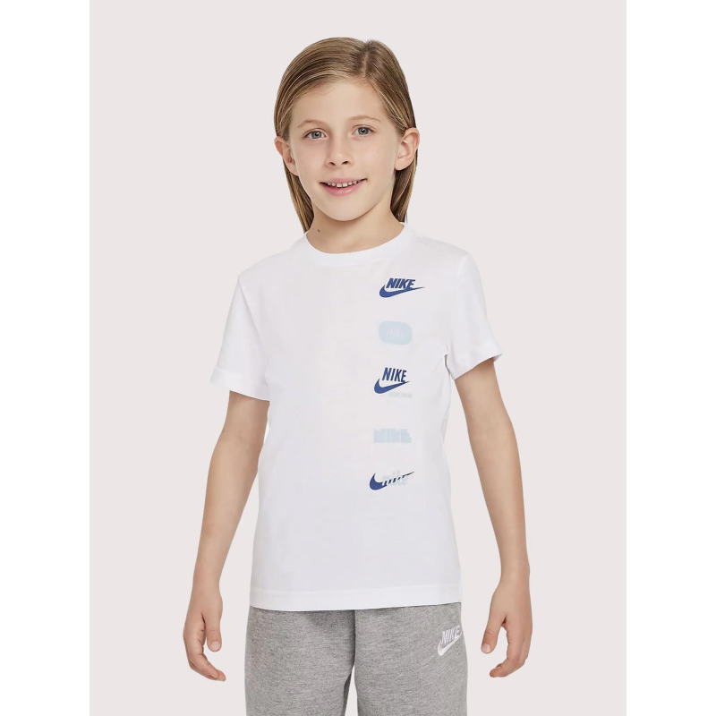 T-shirt club multi-logos badge blanc enfant - Nike