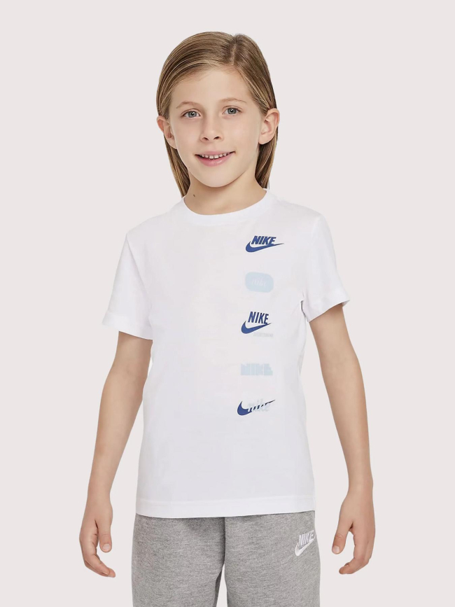 T-shirt club multi-logos badge blanc enfant - Nike