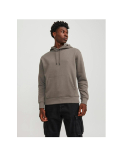 Sweat à capuche star basic uni kaki homme - Jack & Jones