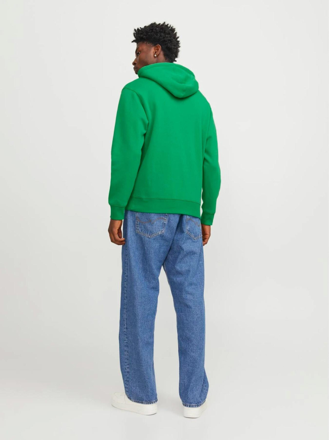 Sweat à capuche star basic uni vert homme - Jack & Jones