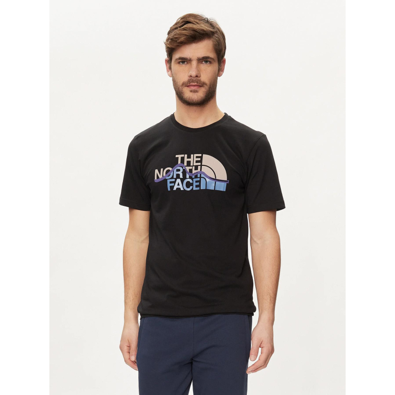 T-shirt mountain line noir homme - The Noth Face