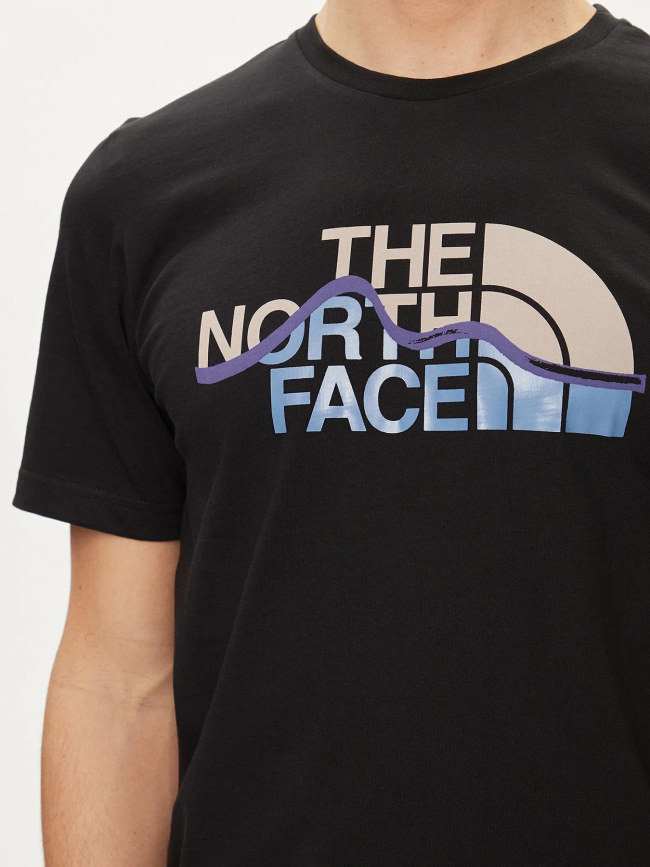 T-shirt mountain line noir homme - The Noth Face