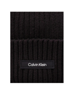 Bonnet uni côtelé noir - Calvin Klein