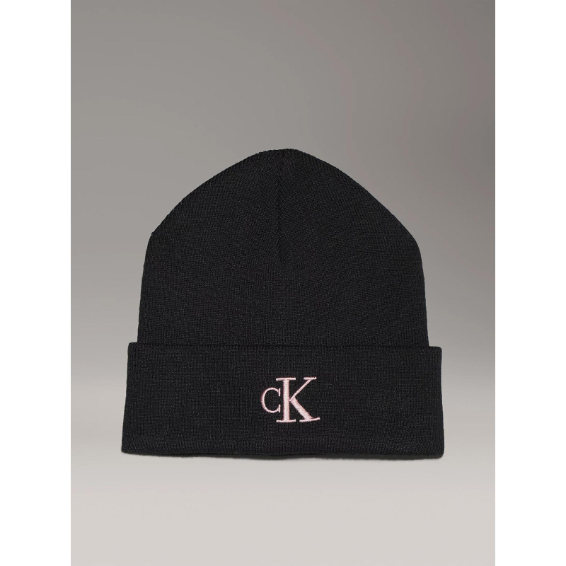 Bonnet logo monogram noir femme - Calvin Klein Jeans