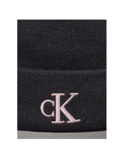 Bonnet logo monogram noir femme - Calvin Klein Jeans