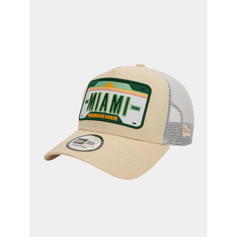 Casquette trucker miami beige adulte - New Era