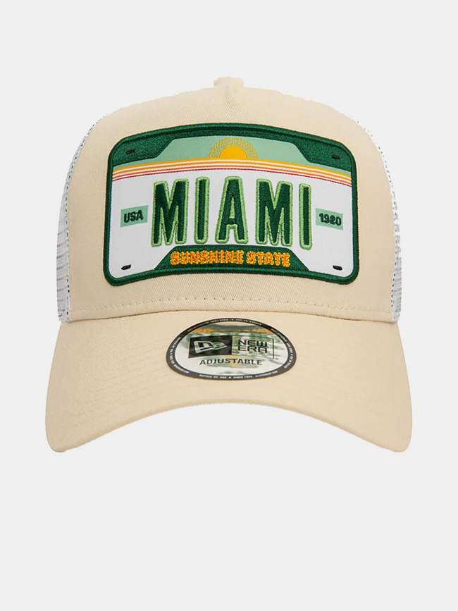 Casquette trucker miami beige adulte - New Era