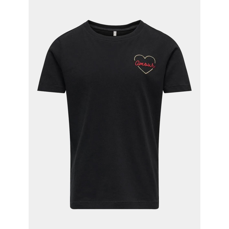 T-shirt beate life amour noir fille - Only