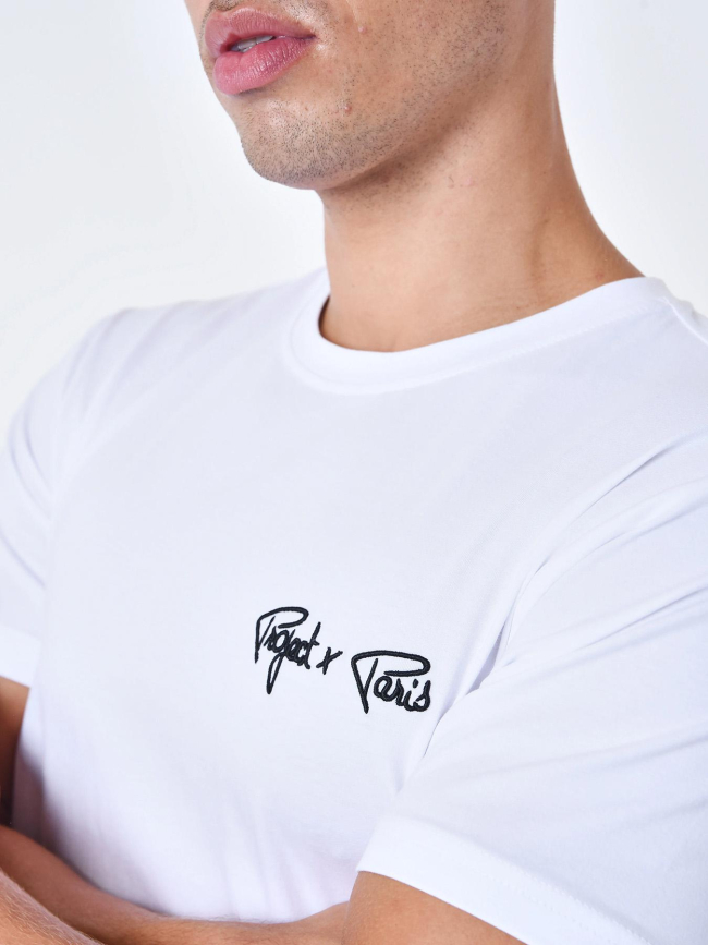 T-shirt brodé logo blanc homme - Project X Paris