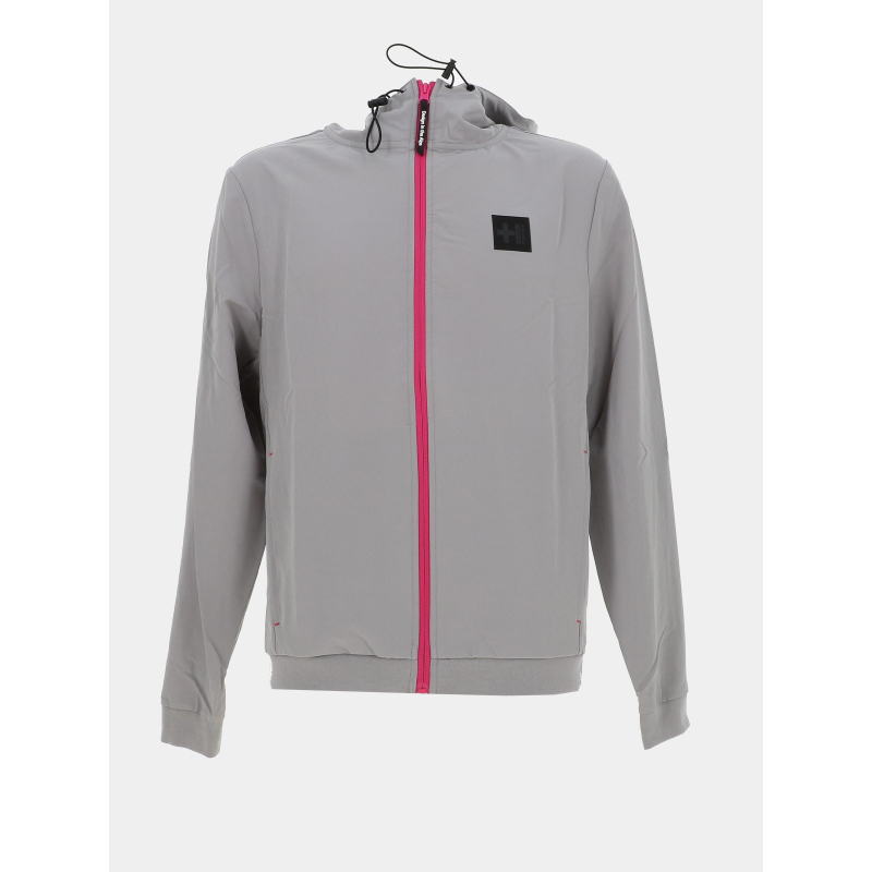 Veste zippée à capuche parker gris rose homme - Helvetica