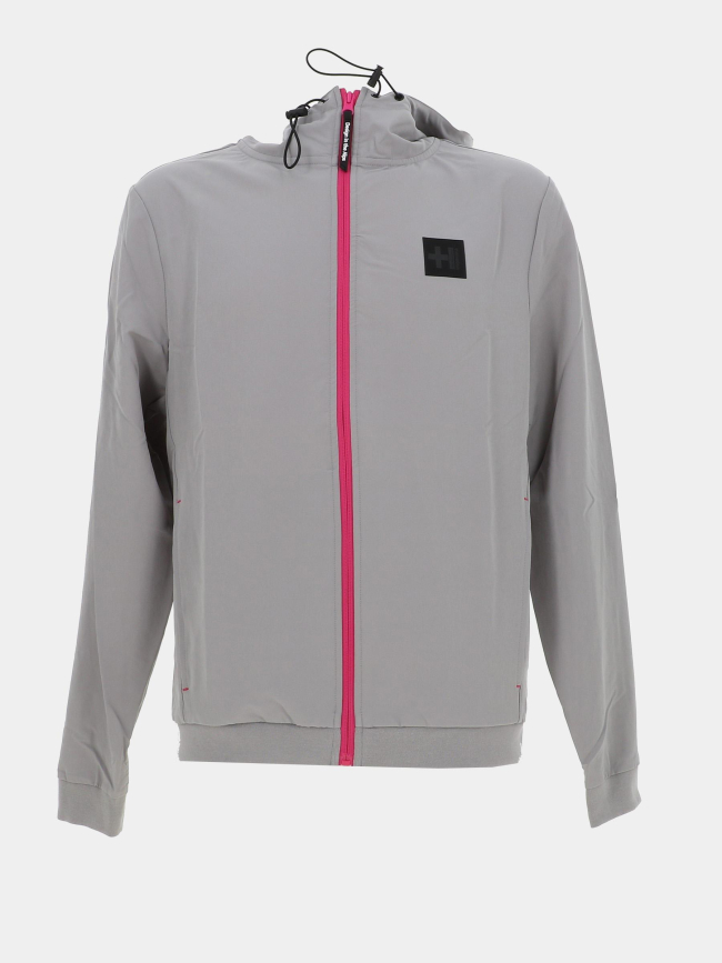 Veste zippée à capuche parker gris rose homme - Helvetica