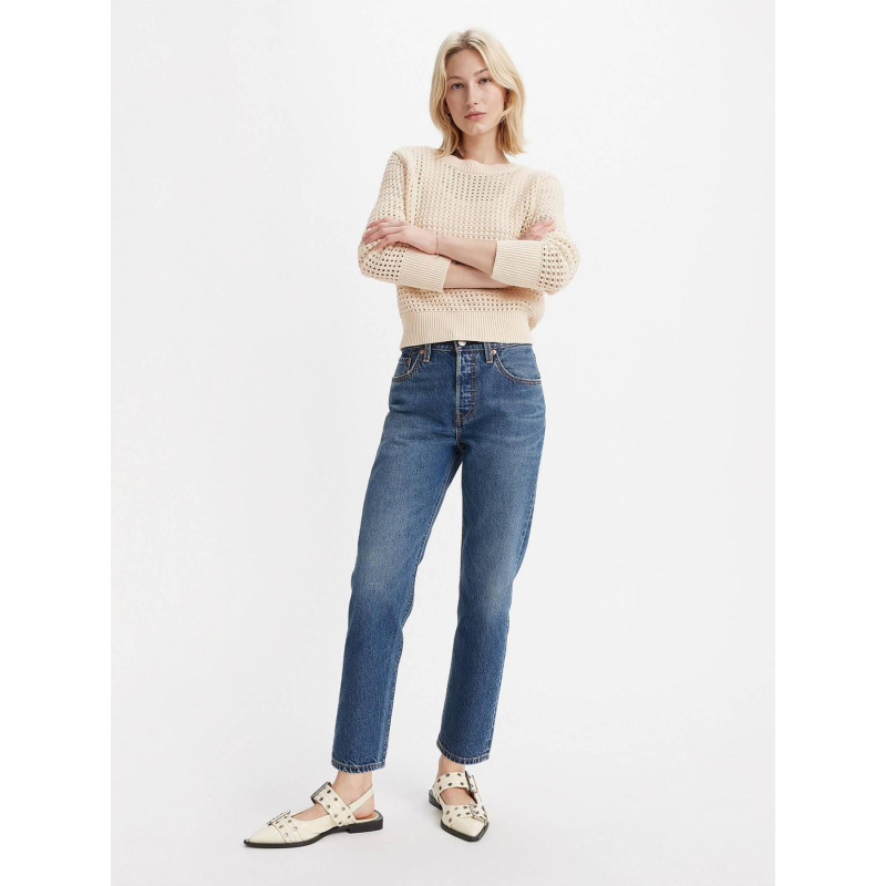 Jean 501 droit crop lightweight bleu foncé femme - Levi's