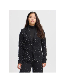 Veste blazer imprimés cœur kate noir femme - Ichi