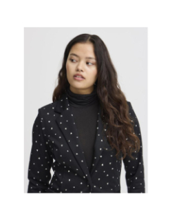 Veste blazer imprimés cœur kate noir femme - Ichi