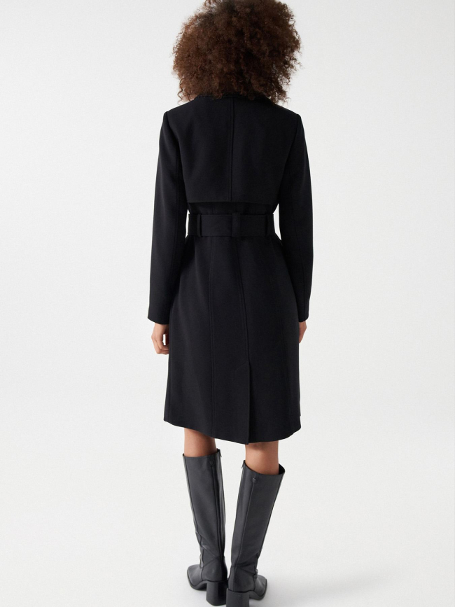 Trench coat zippé uni noir femme - Salsa