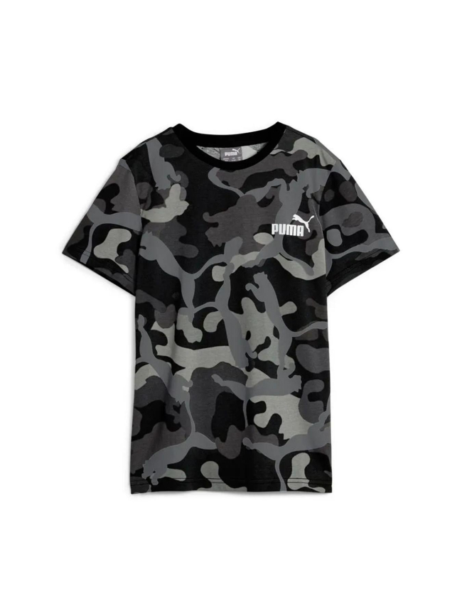 T-shirt camouflage noir gris garçon - Puma