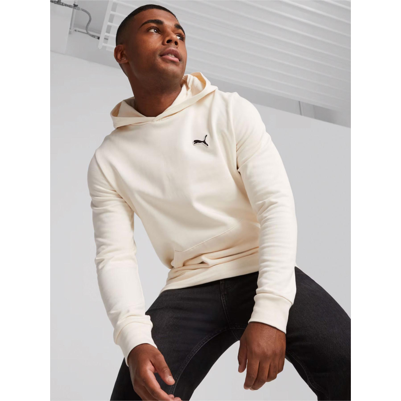 Sweat à capuche uni logo btr écru homme - Puma