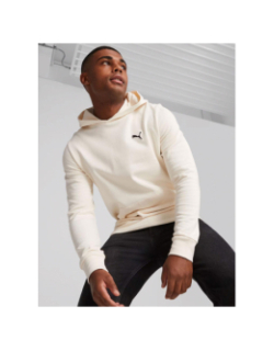 Sweat à capuche uni logo btr écru homme - Puma