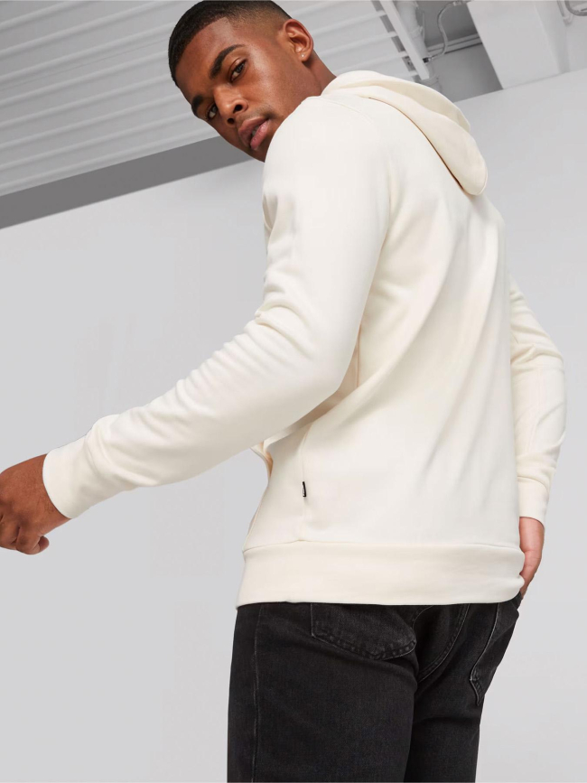 Sweat à capuche uni logo btr écru homme - Puma