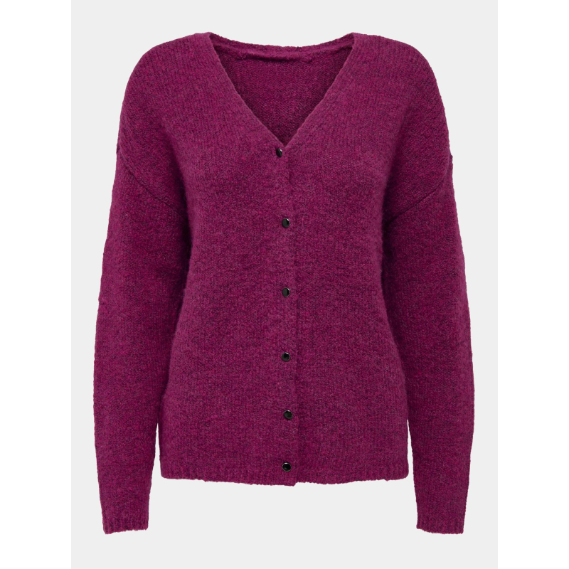 Gilet cardigan sipa rose femme - Only