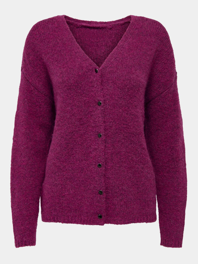 Gilet cardigan sipa rose femme - Only