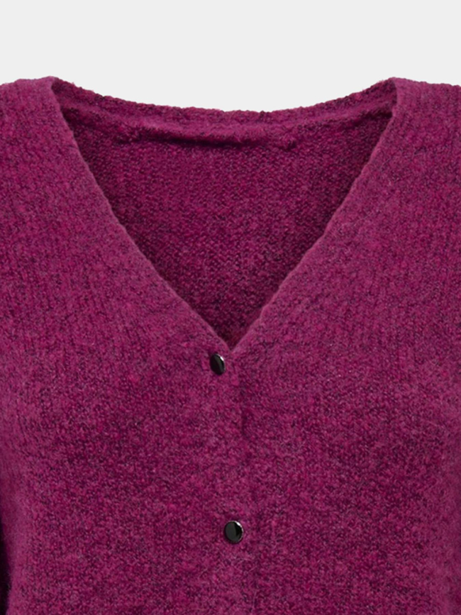 Gilet cardigan sipa rose femme - Only