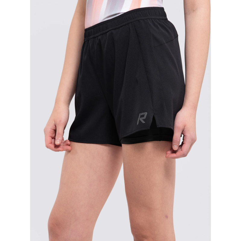 Short de running makela 2in1 noir femme - Rukka