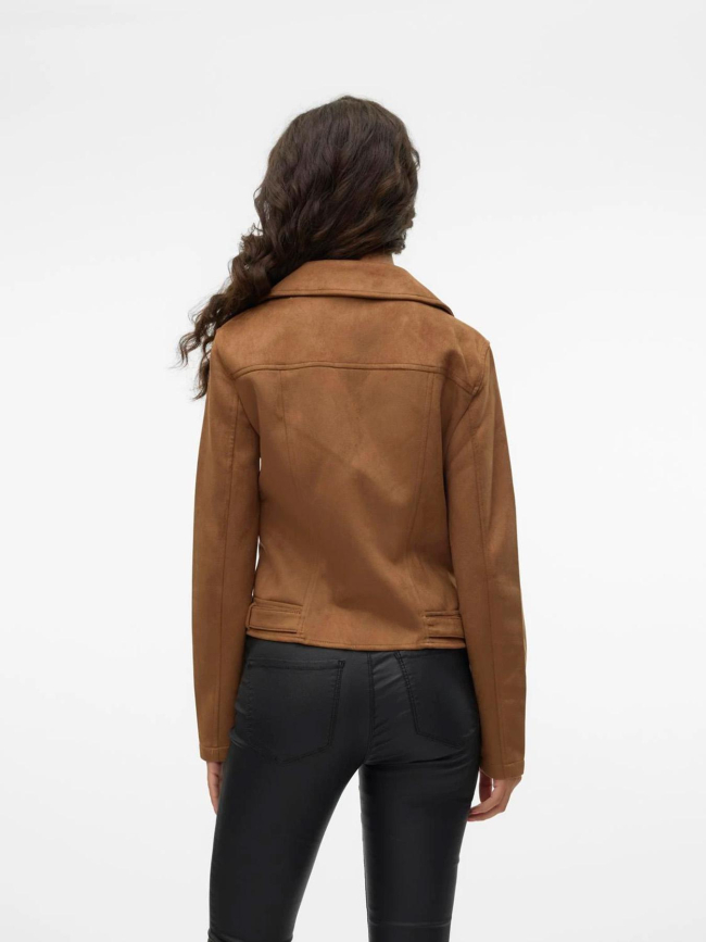 Veste suedine femme marron sale