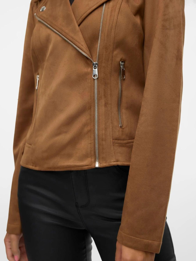 Veste perfecto suédine jose marron femme - Vero Moda