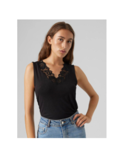 Débardeur col v dentelle rosa noir femme - Vero Moda