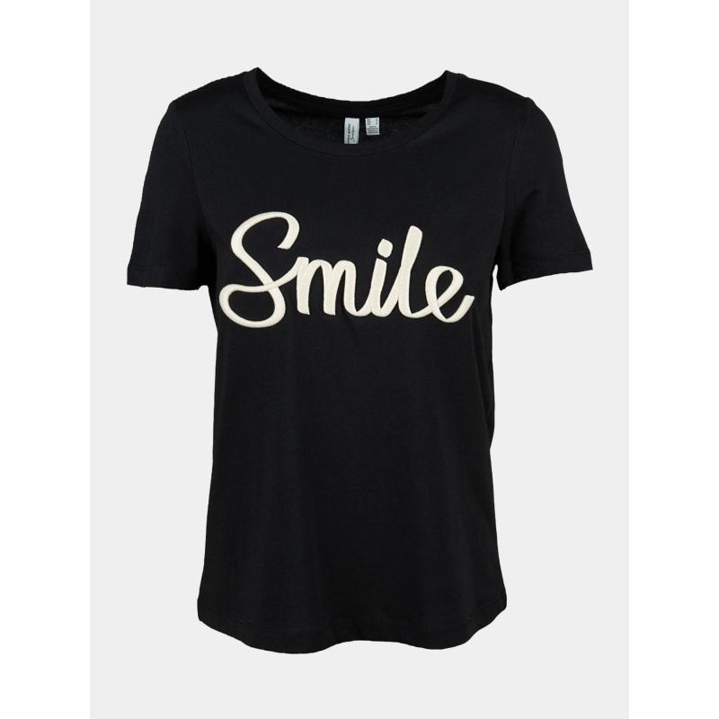 T-shirt opani smile noir femme - Vero Moda