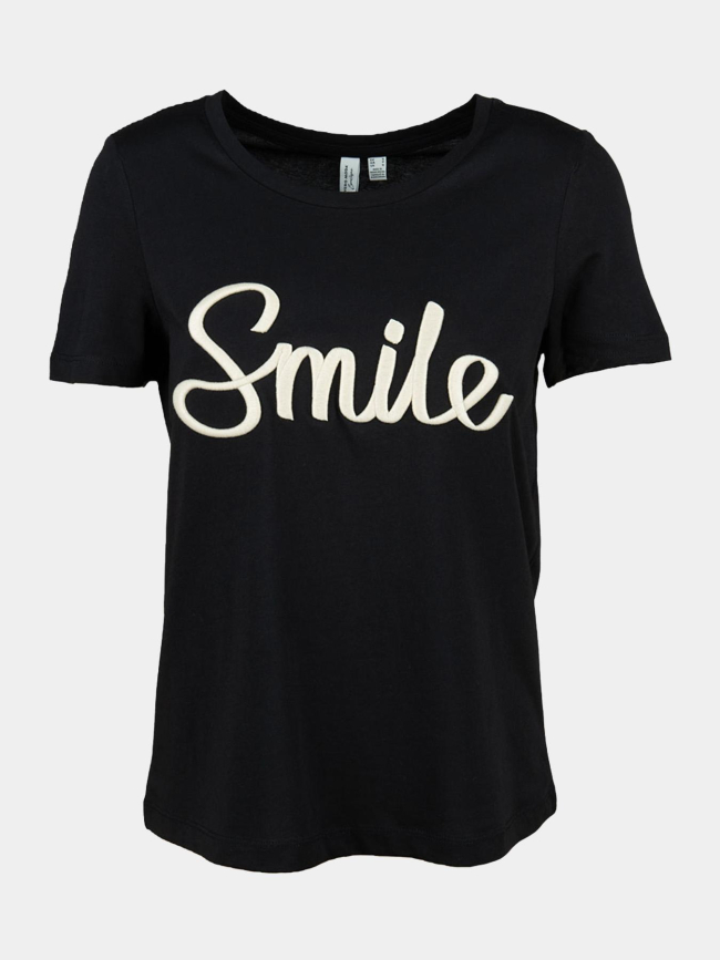 T-shirt opani smile noir femme - Vero Moda