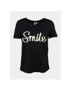 T-shirt opani smile noir femme - Vero Moda