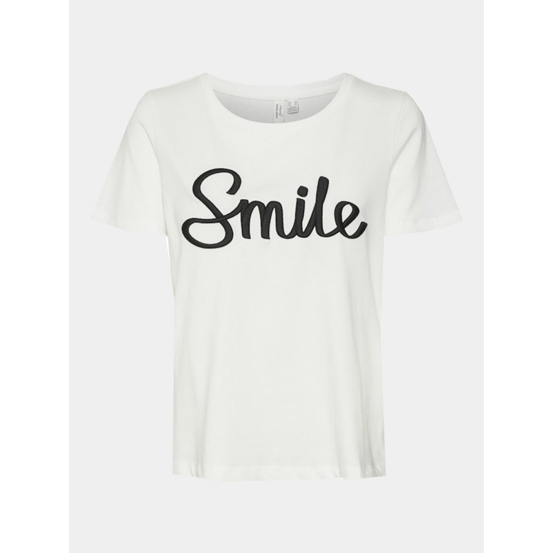 T-shirt opani smile blanc femme - Vero Moda