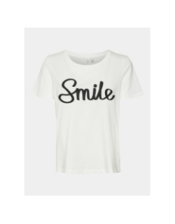 T-shirt opani smile blanc femme - Vero Moda