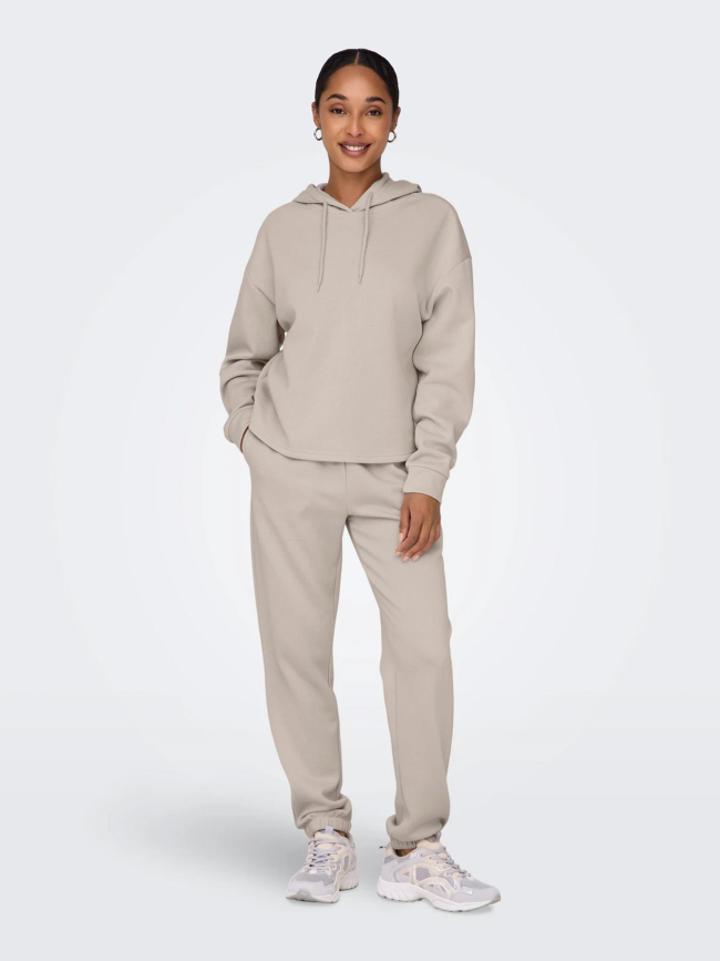 Sweat ample comfort brush beige femme - Only