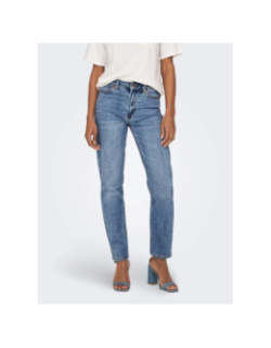 Jean droit taille haute emily life bleu femme - Only