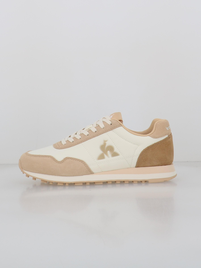 Baskets astra 2 optical beige blanc femme Le Coq Sportif wimod